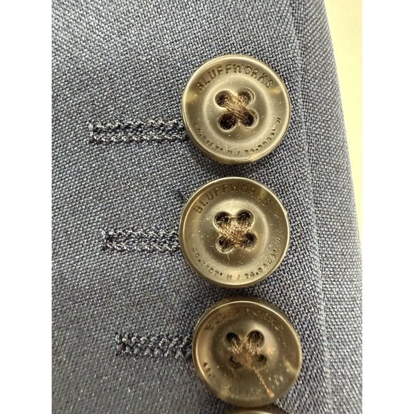 Bluffworks Mens Presidio Travel Blazer Size 46L Long Classic Fit Navy Polyester - Picture 6 of 15